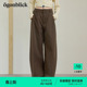 小个子梭织阔腿长裤 北欧时刻美拉德咖色弯刀休闲裤 女26年春夏新款
