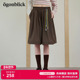 撞色抽绳咖色休闲五分裤 女26年夏季 新款 北欧时刻美式 高腰阔腿裙裤