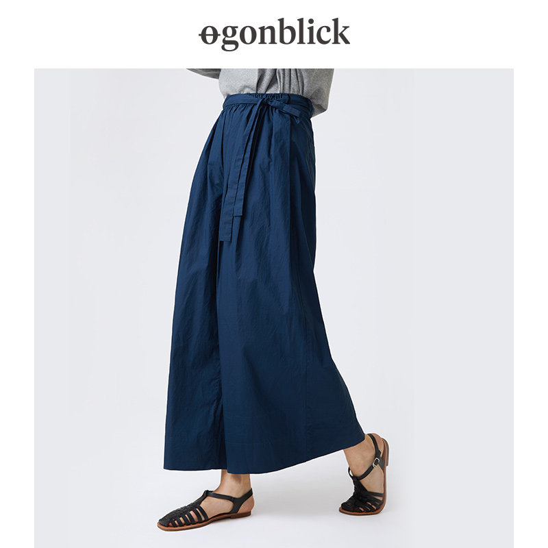 北欧时刻阔腿裙裤子女高腰垂感2021秋夏新款直筒宽松显瘦休闲裤女