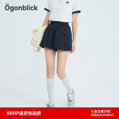 商场同款北欧时刻百搭工装休闲短裤女25年夏新款口袋设计灯笼裤子