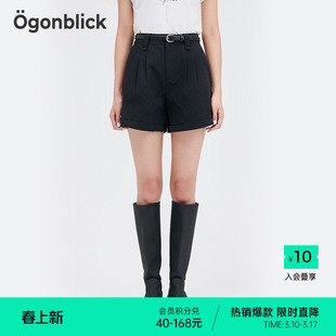 北欧时刻2026夏季新款简约风显瘦A字短裤女日常休闲百搭褶皱裤子