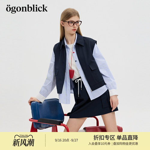 商场同款北欧时刻工装风休闲马甲女26年秋季新款百搭翻领短款外套