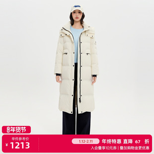 商场同款北欧时刻韩系立领连帽羽绒服女25年冬季新款中长款面包服