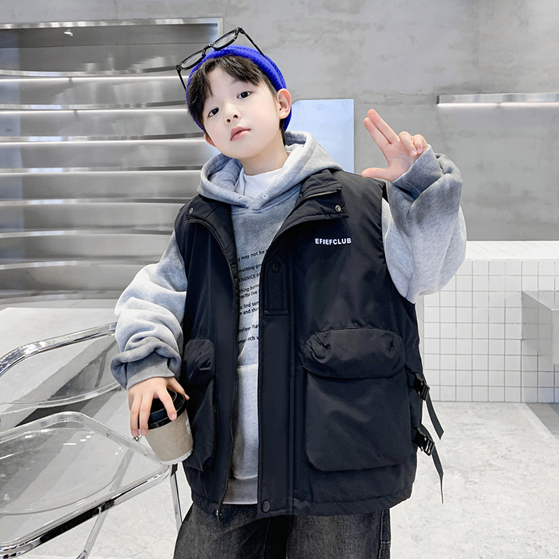 男童夹棉马甲2025新款