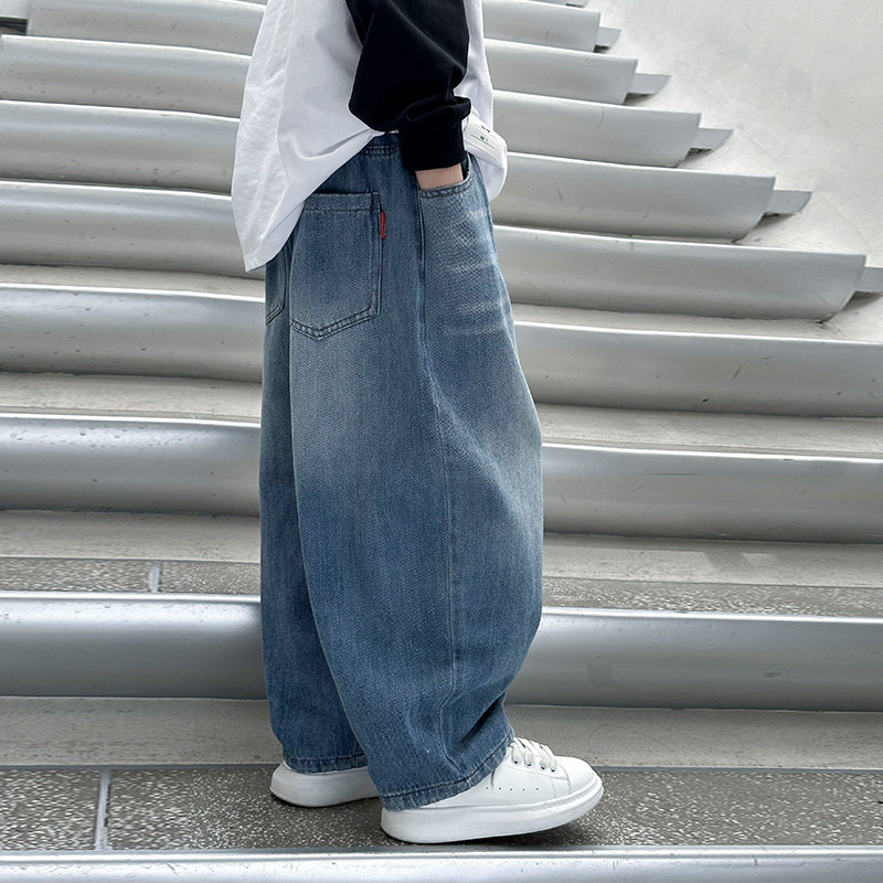 男童宽松阔腿牛仔裤春季2026新款中大童学生长裤松紧腰百搭休闲裤,童装/婴儿装/亲子装,儿童牛仔裤,淘宝优惠券,粉丝福利购,淘宝优惠卷