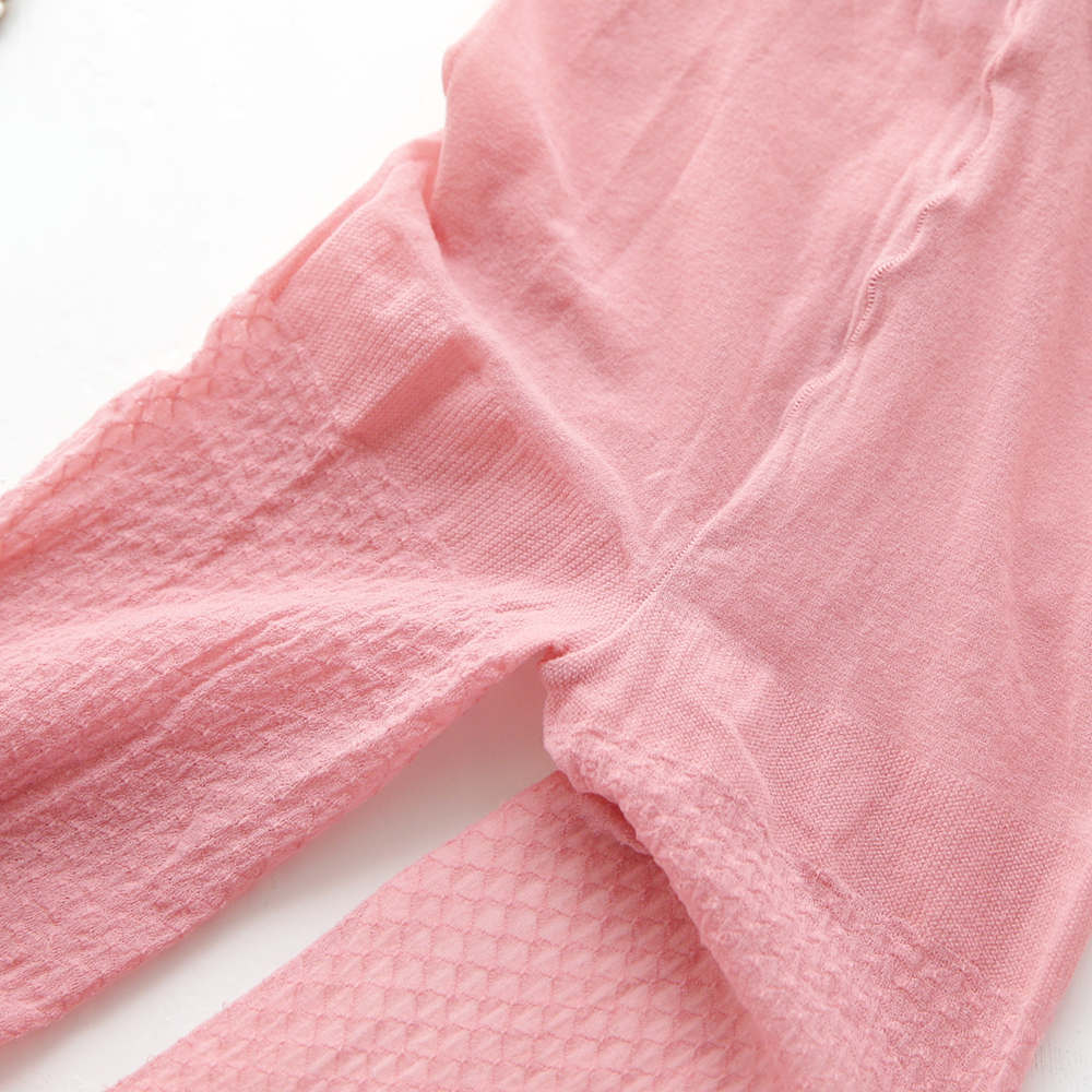 柚子坊日本进口福助原装-ish小菱形女袜夏粉色丝袜女士连裤袜子