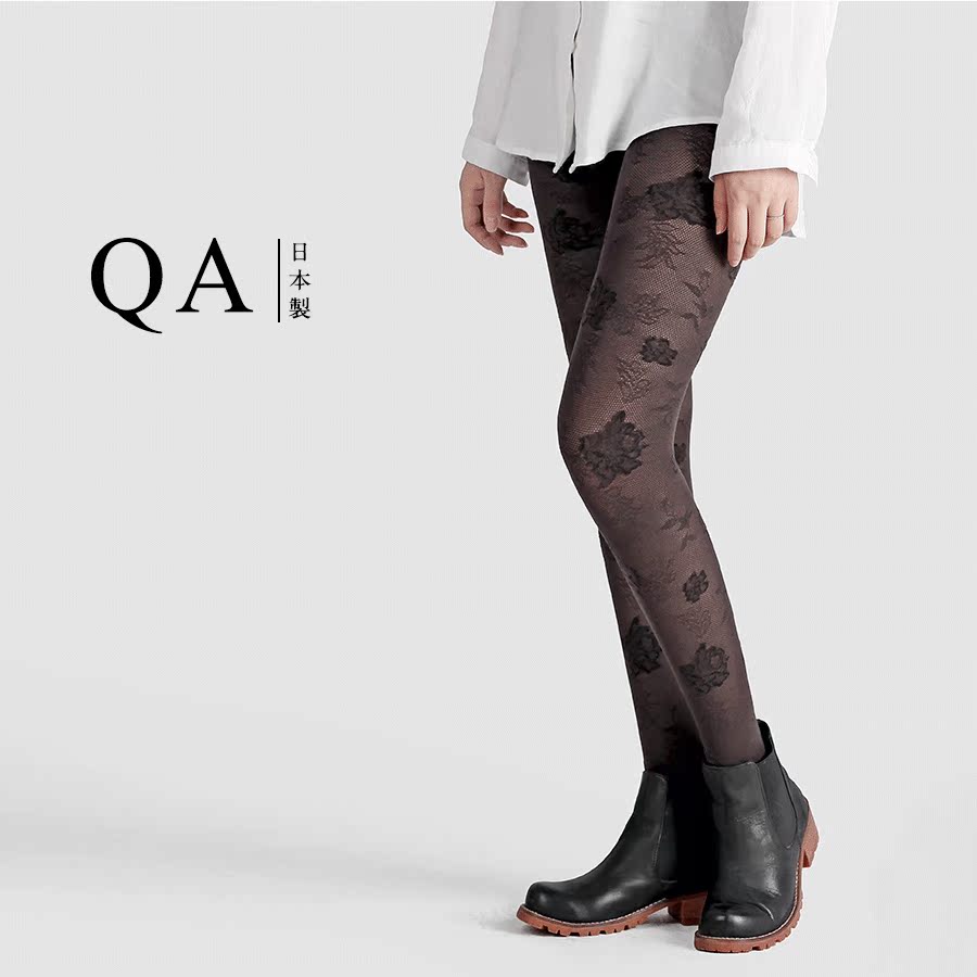 日本花朵微透女士丝袜连裤