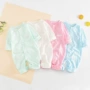 Quần áo trẻ em Xiêm cotton mùa xuân và mùa thu mùa hè Quần áo sơ sinh nam mỏng phần nữ bé mùa xuân trẻ mới biết đi đồ ngủ - Áo liền quần body chip cộc tay cho bé 0-12 tháng tuổi