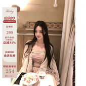 抹胸毛衣披肩套装 新中式 披肩连衣裙 晚秋清霜 Hotdog热狗很辣