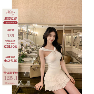 挂脖上衣女 Hotdog 热狗很辣 芳心猎手 极简高级设计感气质无袖