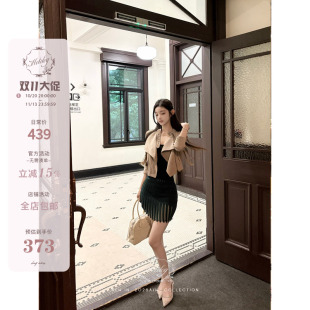 Hotdog 热狗很辣【利兹画刊】燕麦卡短外套女2026早秋款修身风衣