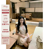 女人味甜美气质小性感身V领无袖 Hotdog热狗很辣 花蕾翩翩 上衣