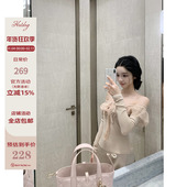 Hotdog 拼接半身裙两件套 一字肩挂脖上衣 热狗很辣 玫瑰礼记