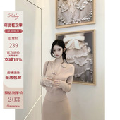 Hotdog 打底连衣裙 V领针织蕾丝毛衣上衣 热狗很辣 爱神丘比特