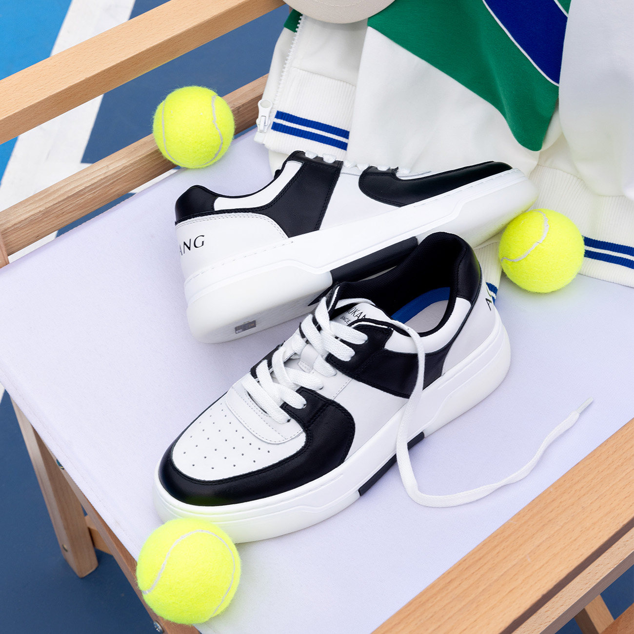 【运动皮鞋】奥康男鞋秋季新款潮流休闲板鞋厚底拼色舒适运动