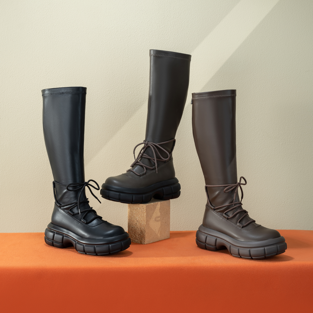 女鞋时装靴长筒靴奥康