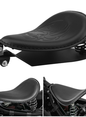 摩托车复古坐垫哈雷XL883 1200X48 72改装弹簧皮座单座包黑色鬼头