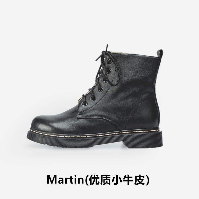 AUTUMN AND WINTER NEW CHIC LEATHER SIX-HOLE BOOTS BIKER BOOTS BRITISH STYLE VERSATILE AND COMFORTABLE INS FEMALE LEATHER MARTIN BOOTS