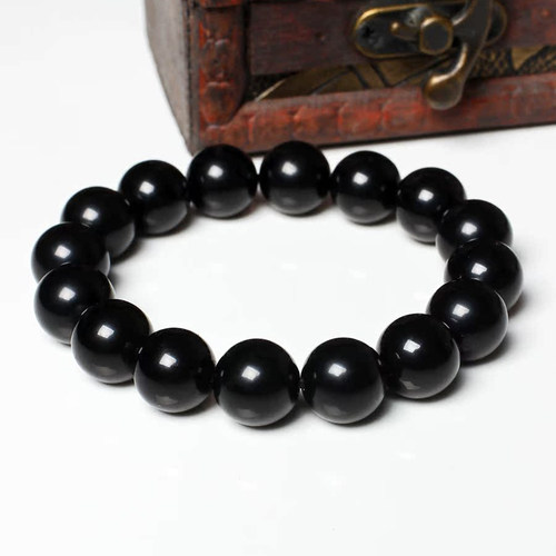 黑曜石单圈串珠手链男女通用