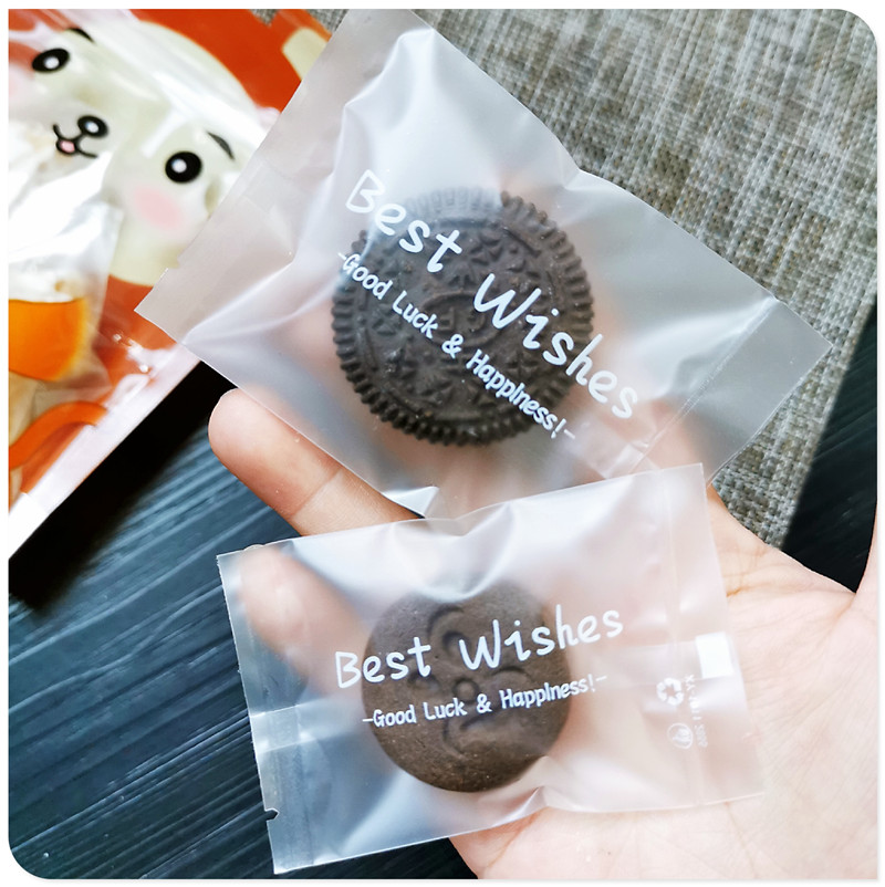 简约英文雪花酥包装袋牛轧饼干机封袋手工蔓越莓磨砂袋糖果小曲奇