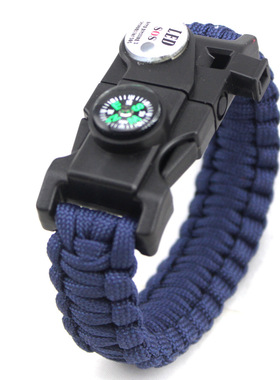 20合一防水LED灯SOS求救信号手环户外多功能伞绳指南针求生手链