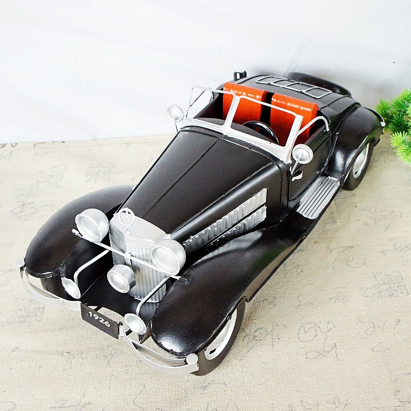新款手工老爷车敞篷汽车摆件金属工艺品家居孩子装饰品038老爷车