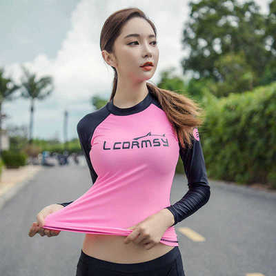 LCDRMSY朗晨新款潜水服女分体速干潜水套装衣防晒沙滩运动水母衣