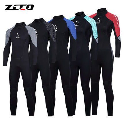 ZCCO新款3MM潜水服男连体长袖女加厚保暖泳衣自由浮潜冲浪水母衣