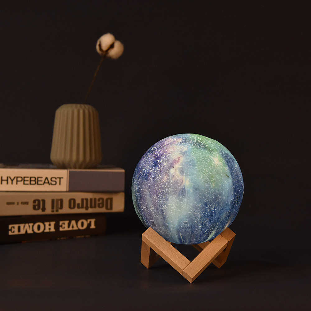 亚马逊 月球灯 儿童礼品创意台灯彩绘LED星空3D月亮小夜灯