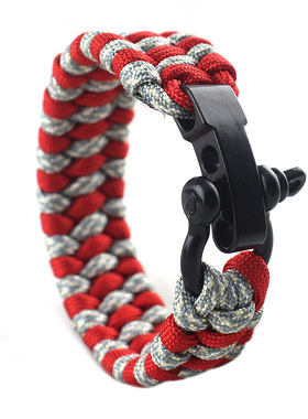 锌合金可调节吊扣 伞绳手链扣户外生存人工伞绳编织手环手绳