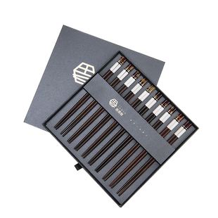 吉洛雅新款家用高档黑酸枝无漆无蜡防滑防霉防滑贝壳镶嵌精品筷子