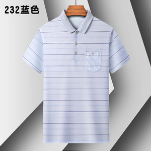 特价爸爸短袖t恤夏装中年男士冰丝夏季衣服40-50岁中老年爷爷装