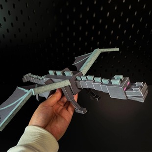 我的世界末影龙霜冻红石骑士巨兽骷髅DIY手工纸模型人偶摆件玩具