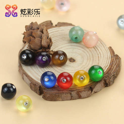玉石镶钻纽扣圆形复古小珠子