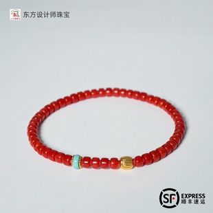 新年红珊珊4mm直切手串小众原创设计高级感礼物