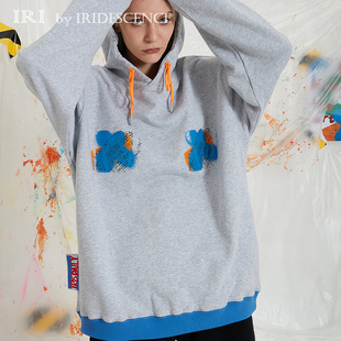 IRI原创女装设计师款长袖宽松卫衣男女街头时尚印花连帽上衣