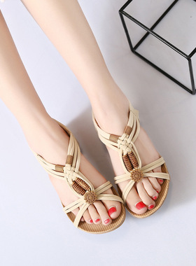 summer big shoes women shoes ladies sandals大码平跟凉鞋女新