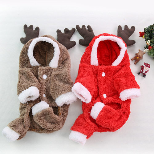 Christmas Day Dog Four Leg Fleece Warm Dog Peg clothes