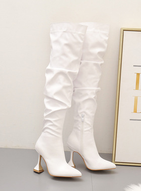 women knee-high boots high heel boots 女过膝长靴高跟靴大码42