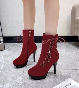 plus size 43 women fashion boots high heel shoes高跟靴大码靴