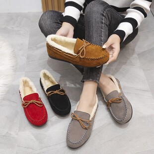 Shoes, Winter Velvet Flat Casual Shoes, women's Cotton Shoes