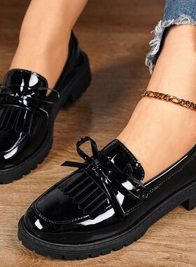 Large size shoes, single shoes, women's tassel, big shoes