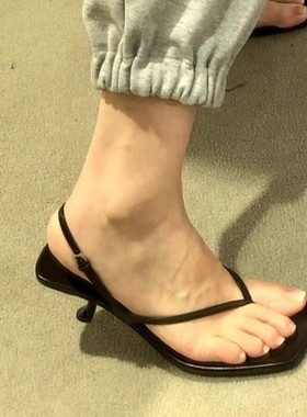 High heels for women in summer, clip on high-heeled sandals