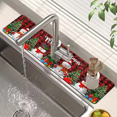 Christmas table mat, household sink, dirt resistant mat