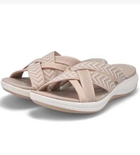 飞织交叉凉拖鞋女鞋新women flat slippers ladies shoes size 43