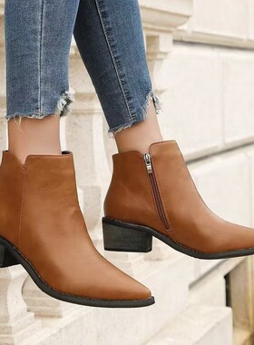 Big size short boots for women, thick  Chelse boots shoes