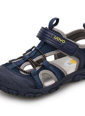 UOVO儿童户外运动凉鞋包头镂空男童透气防撞防滑沙滩鞋时尚中小童