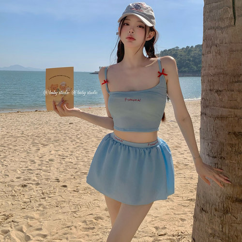 泡温泉分体泳衣女度假比基尼