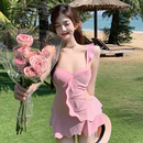 高级感连体小胸聚拢遮肚保守复古网红泡温泉泳装 泳衣女夏2025新款