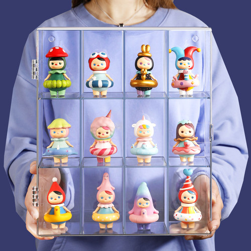 盲盒收纳展示架手办展示盒柜透明挂墙亚克力星星人适用泡泡玛特